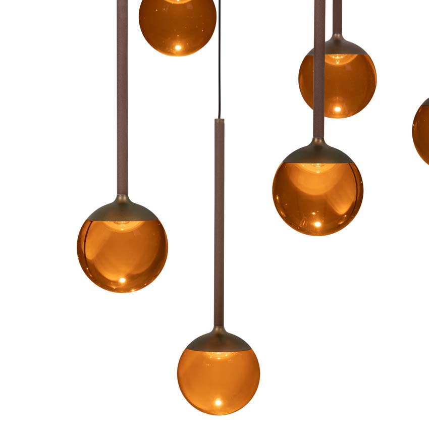 Lucide Premium Calina - Suspension - LED dimmable - CCT - 12x7W 2200K/3300K - Café