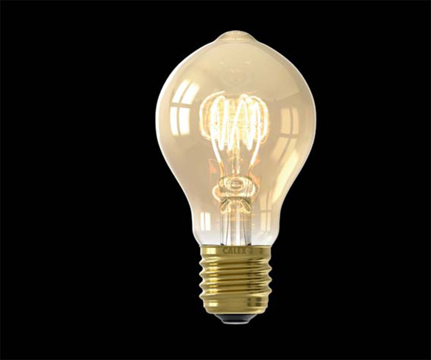 Lampe LED - Doré - Ø6x10,9cm - Dimmable 3 niveaux - E27 - 1x5,5W - 470lm - 2100K - 1 pièce