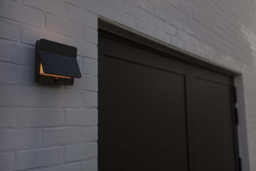 Applique murale d'extérieur Leo Solar - gris - dimmable - 8.6W - 3000K - IP54 - avec détecteur de mouvement