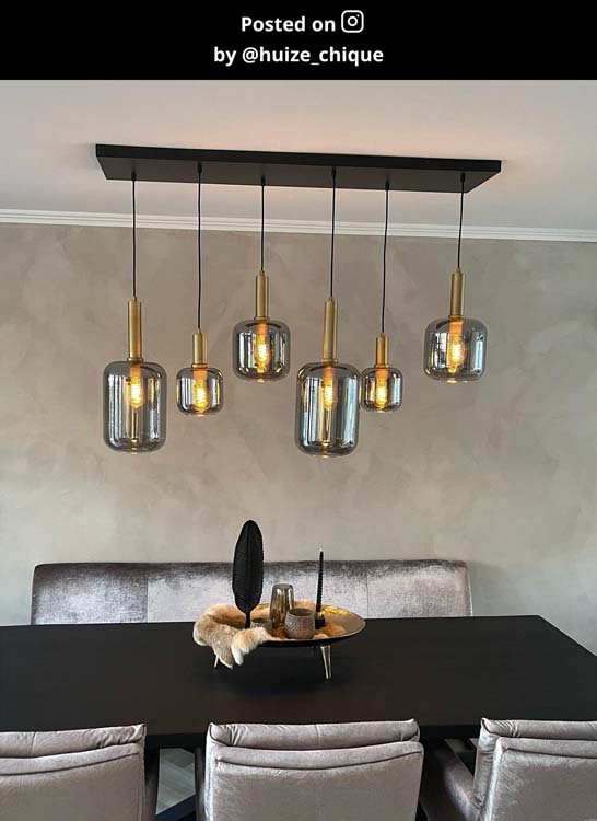 Lucide JOANET - Hanglamp - 6xE27 - Fumé