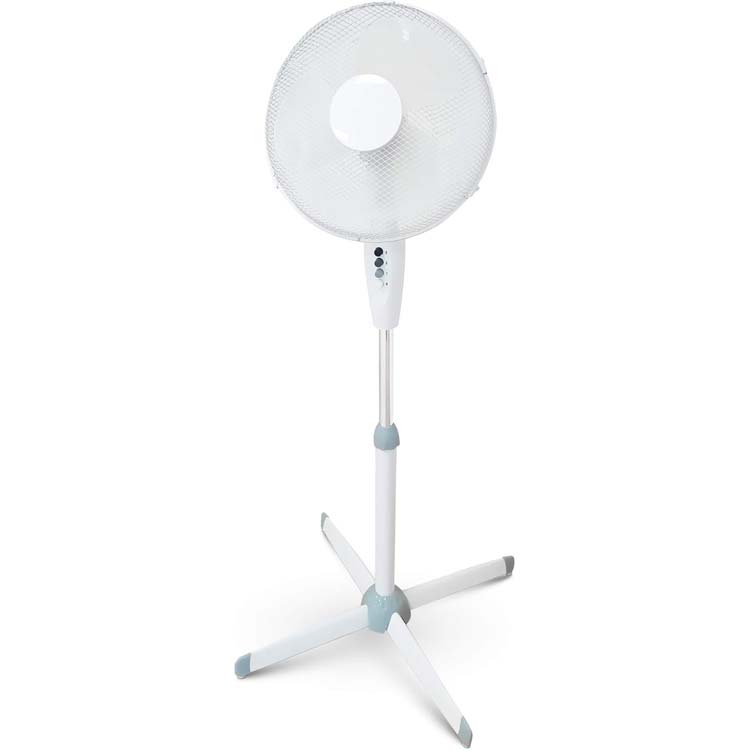Ventilateur sur pied à 3 vitesses blanc 50 W
