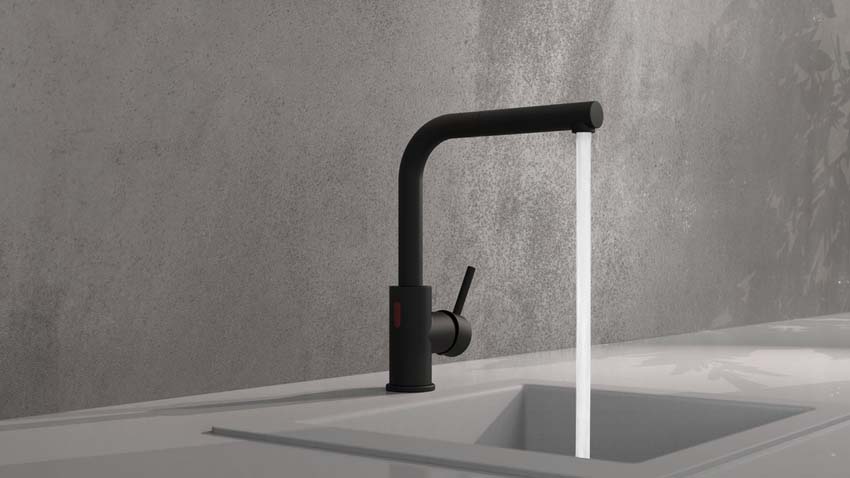 Mitigeur de cuisine Fynn bec extensible + capteur noir mat