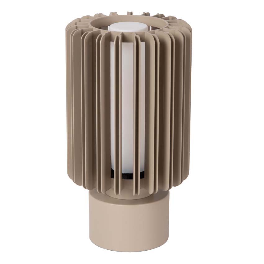 Lucide Lambres - Lampe de table - Ø15cm - 1xE27 - Taupe