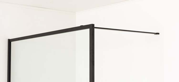 Douchewand Umi 120 x 200 cm incl stang zwart Douchewand Umi 120 x 200 cm incl stang zwart