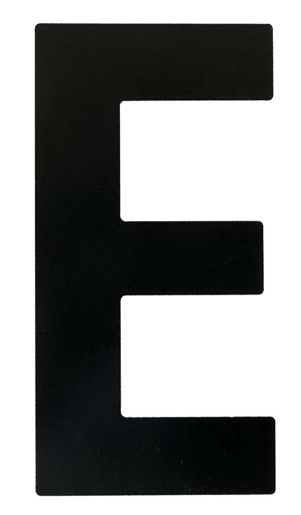 Huisnummer E inox zwart 13cm