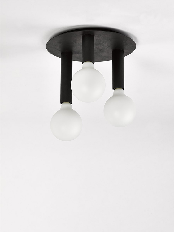 Plafonnier - Rouille - Noir/Blanc - 3xE27