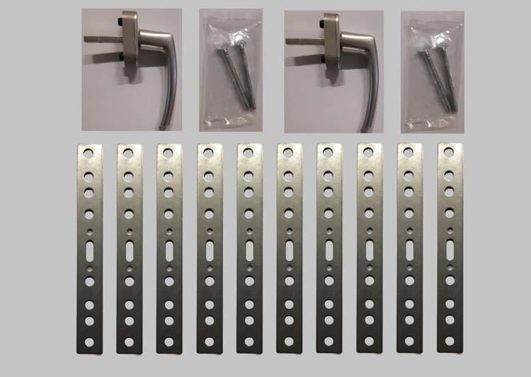 Accessoires complets pour fenêtres en PVC noir 10/2