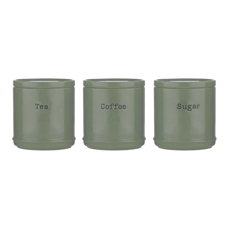 Voorraaddoos aardewerk saliegroen 12cm tea