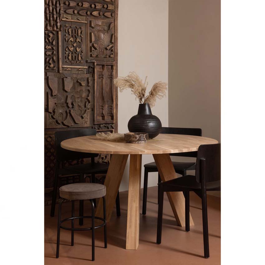 Table Marbella en chêne ronde Ø129cm