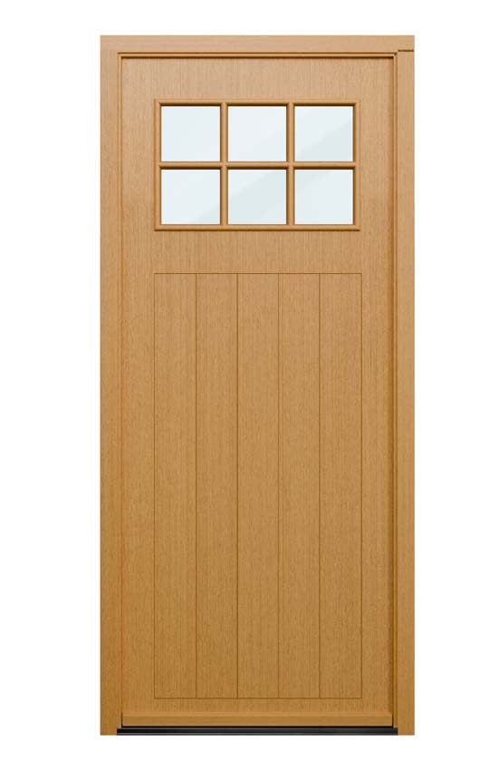 Porte extérieure Alva meranti naturel vitrage clair L980xH2180mm gauche