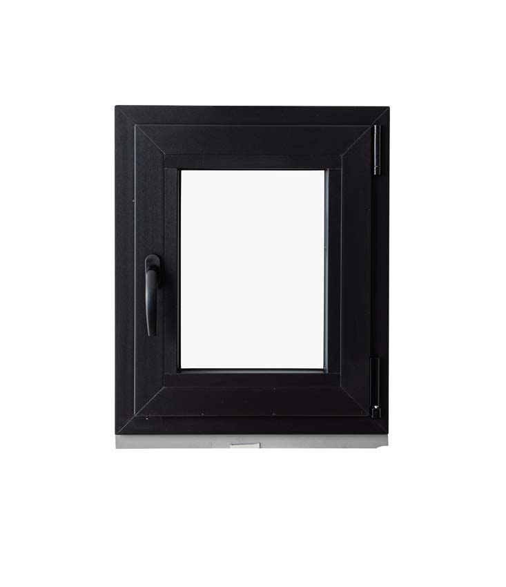 1-VL draaikiepraam pvc Deceuninck Elegant zwart/zw B900xH1000 mm R