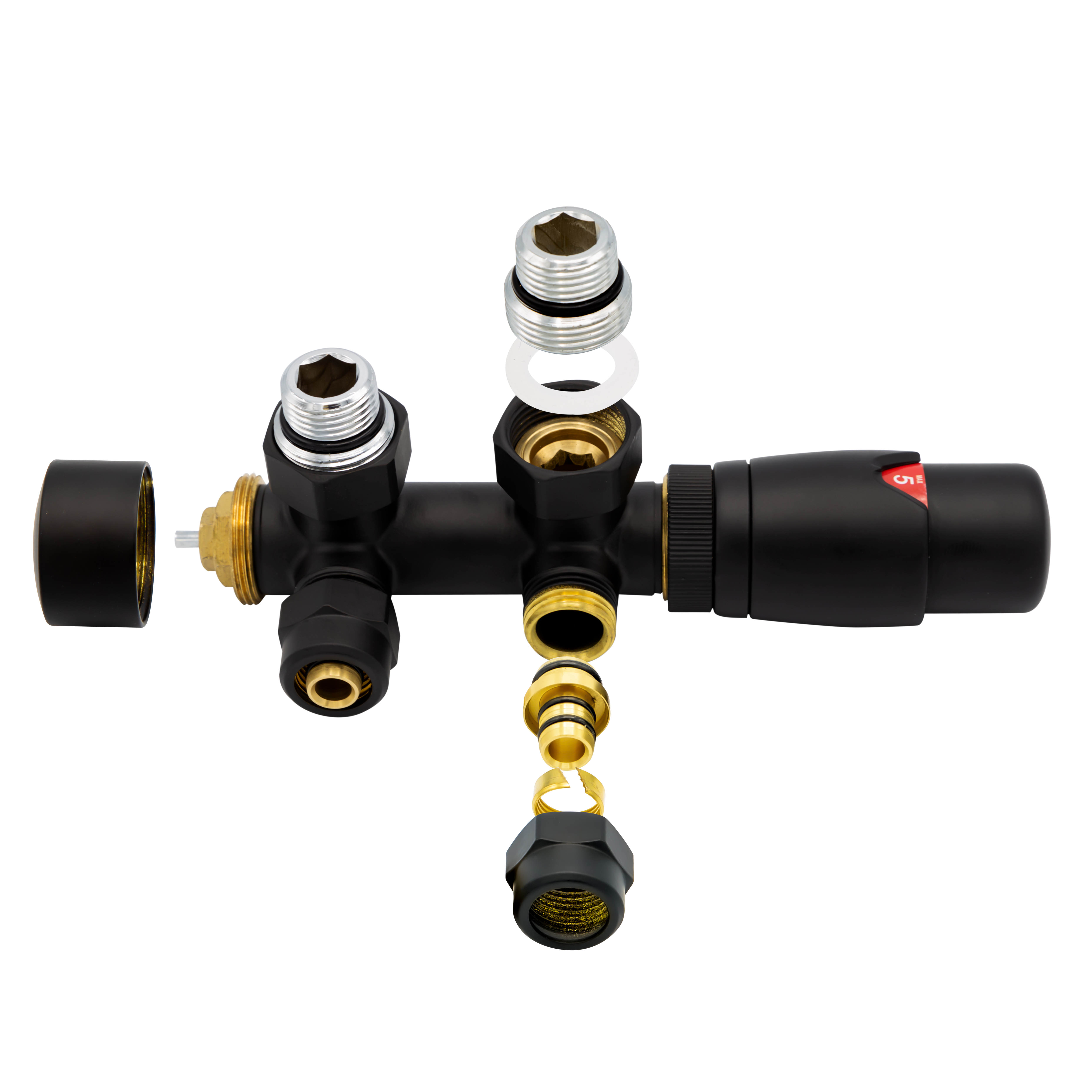 Set de raccordement angle 1/2M x 16/2 noir