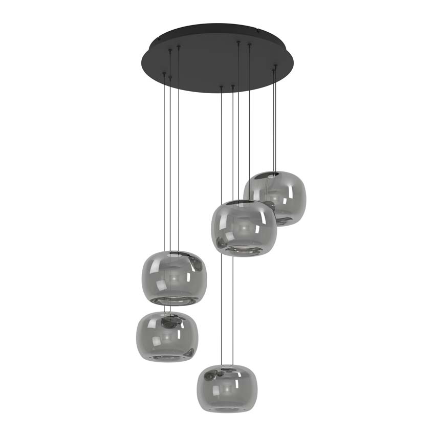 Suspension - Noir/smoke - 110x10x120cm - Dimmable - LED - 5x4,6W - 3000K - 3450lm