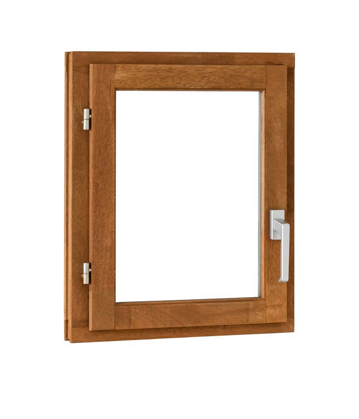Draairaam 1-vleugel Trae Meranti hout 55mm naturel links opendraaiend op maat