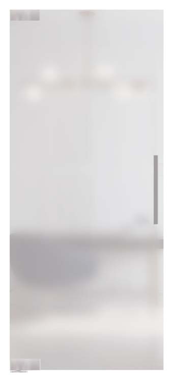 Porte vitrée pivotante 8mm adouci 830 x 2000 mm-système pivot inox
