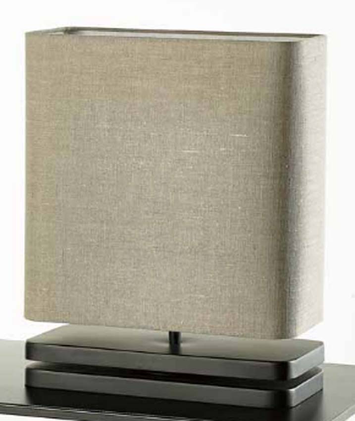 Lampe de table - Noir - 12x20x30cm - Dimmable - E27 - 1x60W - Incl. abat-jour en lin sable