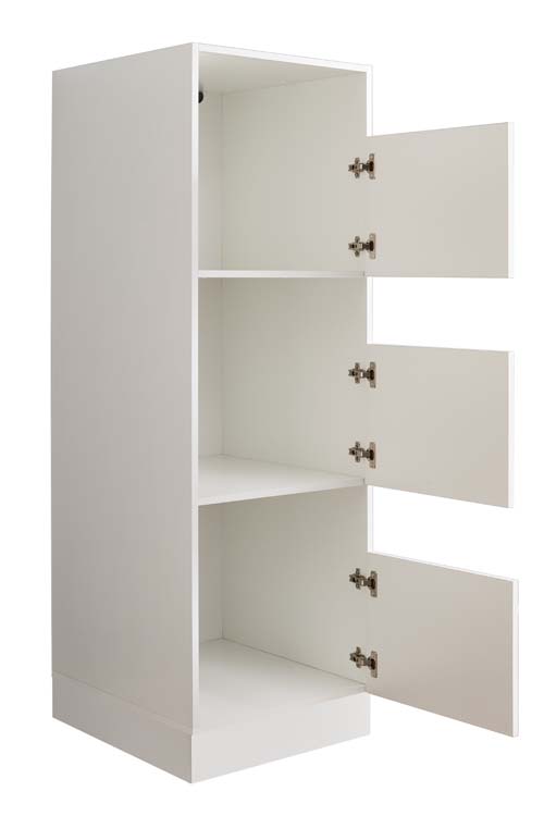 Wasmachine kast Decowash met 3 compartimenten wit 50x67,5x162cm