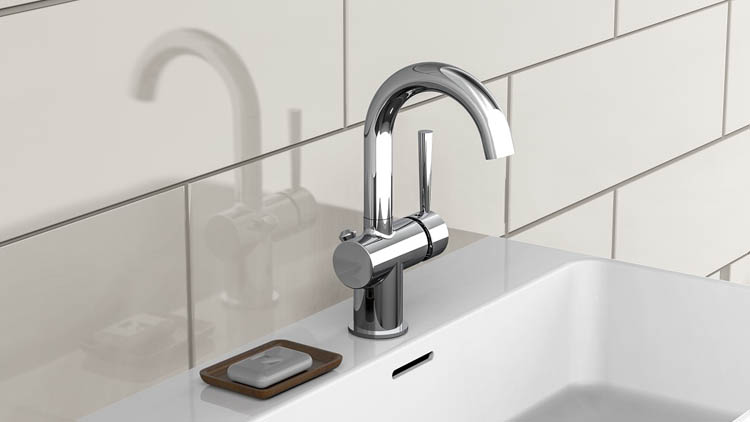 Robinet de lavabo Charlotte avec poignée latérale chrome