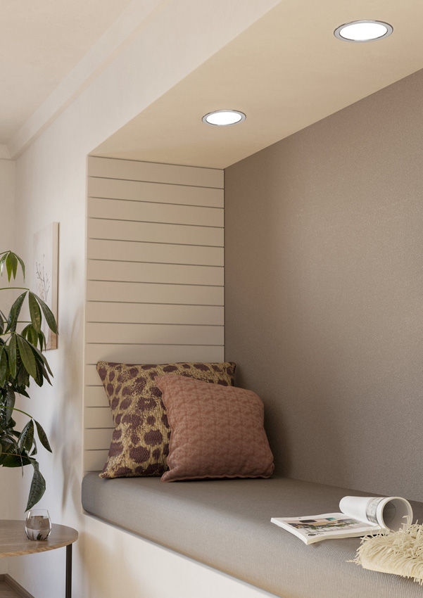 Spot encastrable - chrome - Ø16,6cm - LED - 1x12W - 3000K