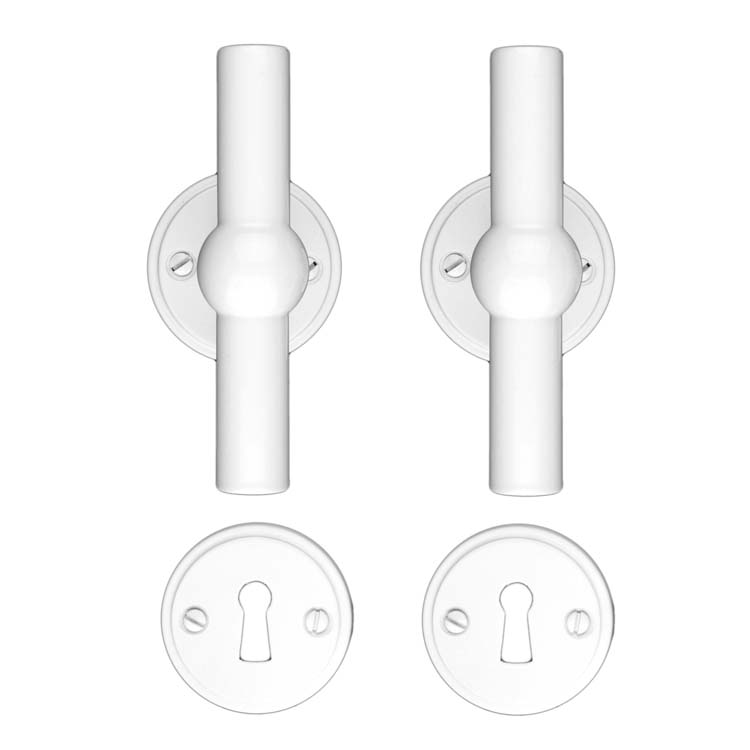 Poignée de porte pro grado T+T blanc rosace barbe