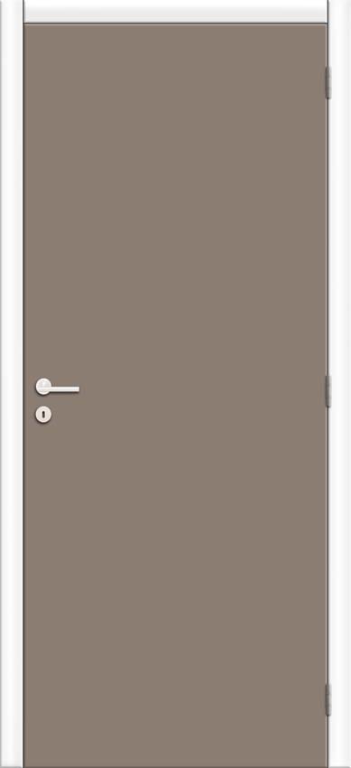 Complete binnendeur Senso taupe 201,5x73cm tubespaan omkeerbaar + deurkast wit 20cm