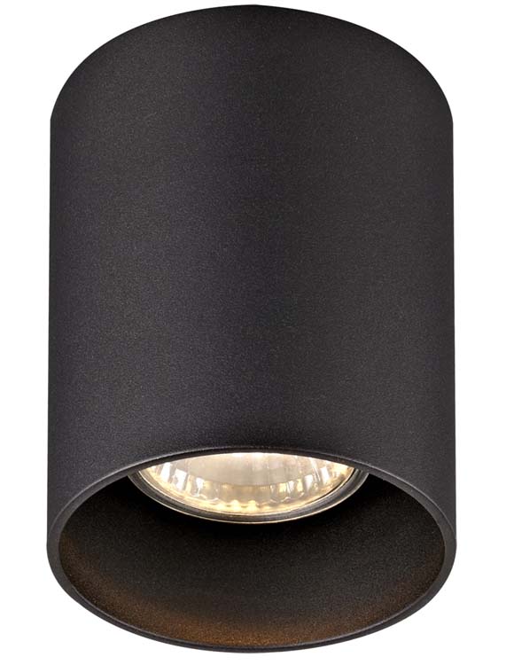 Plafonnier Noir Ronde GU10 MAX 50W IP20