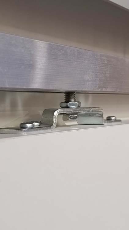 Porte coulissante simple complète Palladium blanc 93x211,5cm + rail en acier inoxydable