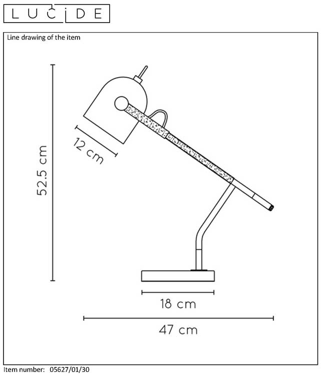 Lucide WAYLON - Lampe de bureau - E27 - Noir