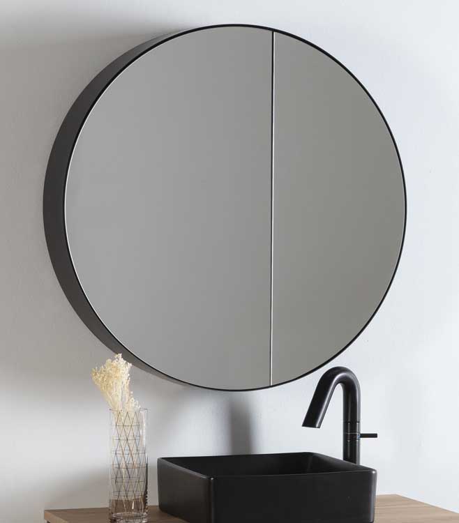 Armoire de toilette Eline noir mat 80cm