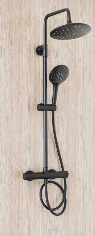 Doucheset Stallion thermostatisch zwart