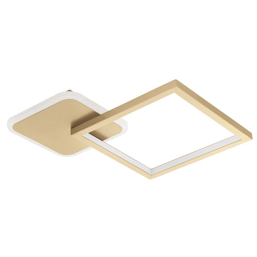Plafonnier - Or - 45x45cm - Dimmable - LED - 1x23W - 2100lm - télécommande