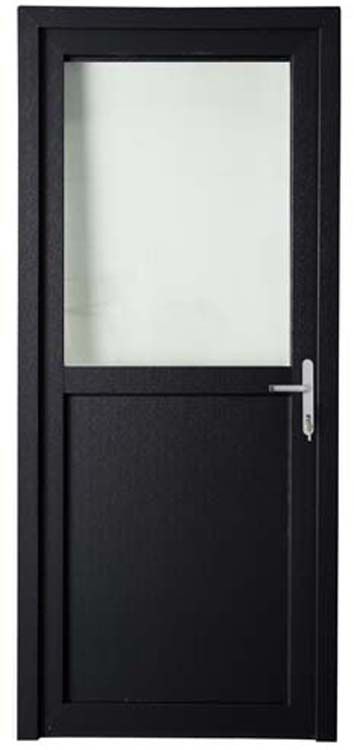 Porte extérieure pvc antra/blanche 980 x 2000 mm demi-vitrée D