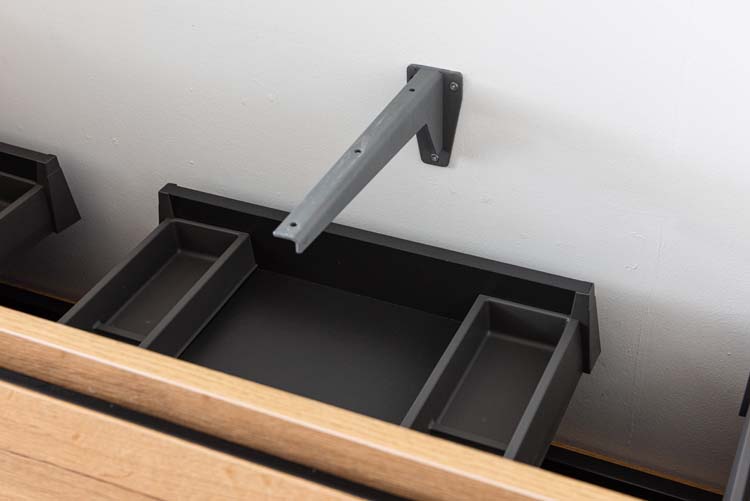 Badmeubel Daria eik goudbruin 1200 mm 1 wastafel staand zwart mat