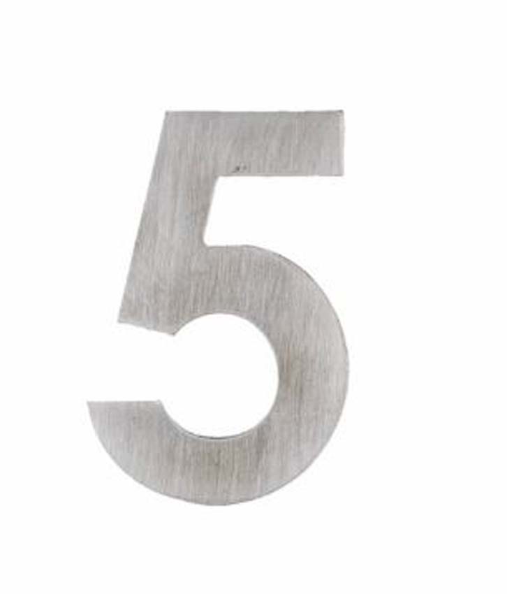 Huisnummer pro 5 inox plus 5cm zelfklevend