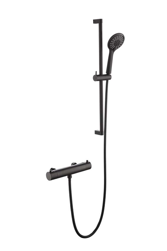 Doucheset Hurricane thermostatisch met cooltouch zwart