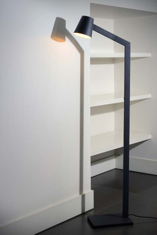 Lucide MIZUKO - Lampadaire / lampe de lecture - Ø 13 cm - E14 - Noir