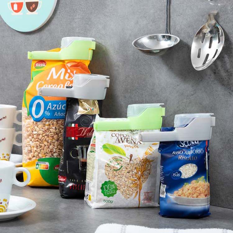 Sluitclips met dispenser voor plastiek zakken 4stuks