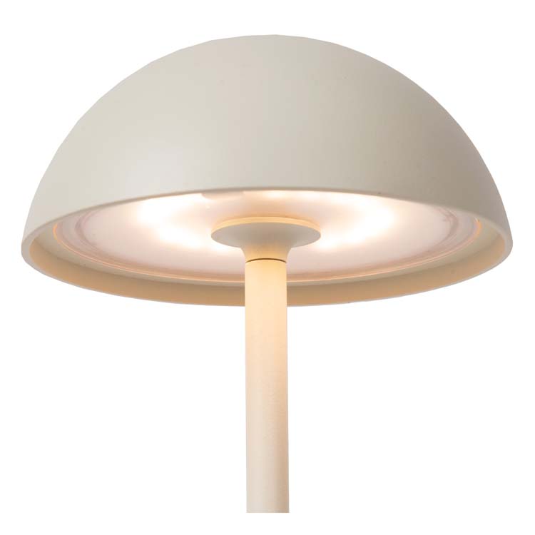 Lucide JOY - Lampe de table Extérieur Rechargeable - Batterie - Ø 12 cm - LED Dim. - 1x1,5W 3000K - IP54 - Blanc