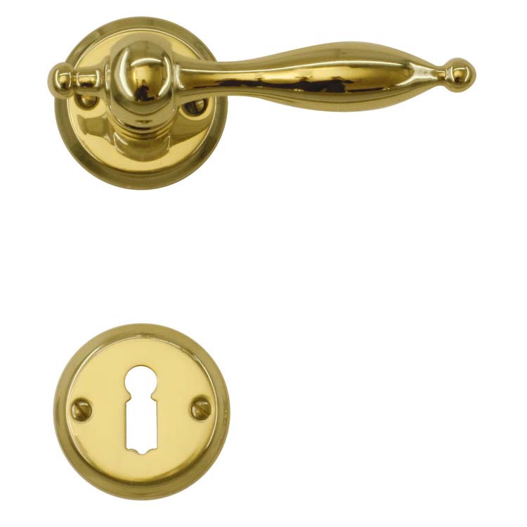 Poignée de porte adria cuivre rosace barbe