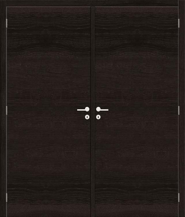 Porte intérieure double complète Black Oak horizontale 2x73x201,5cm tubulaire