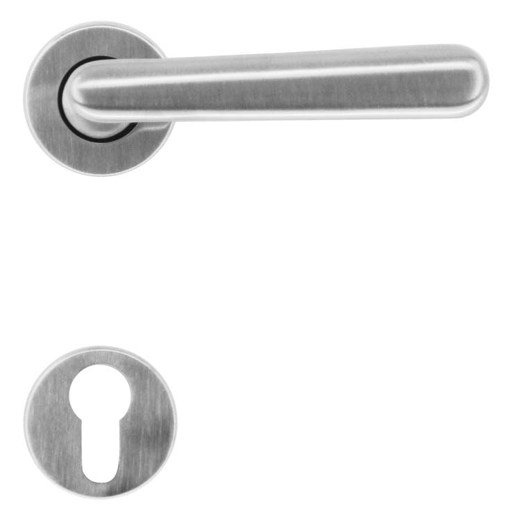 Deurkruk pro cremona inox look cilinderrozet