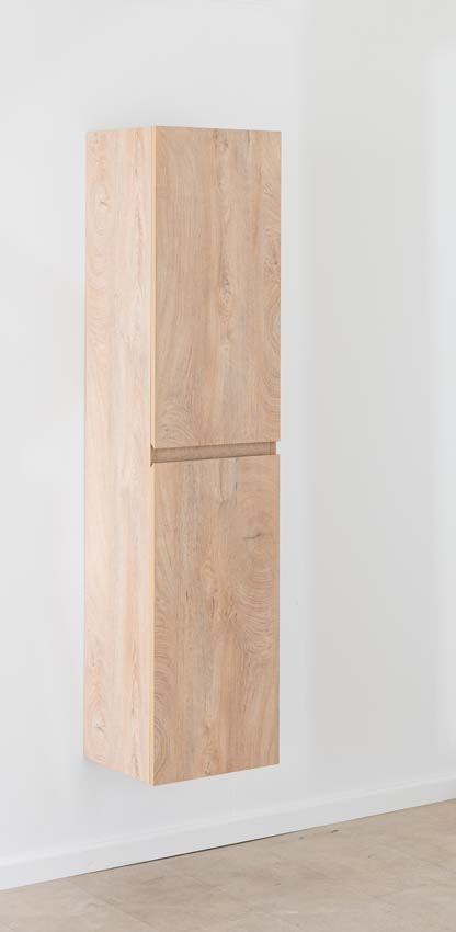 Armoire colonne Tibo/Tony chêne méditerranéen suspendue 170x40x35cm