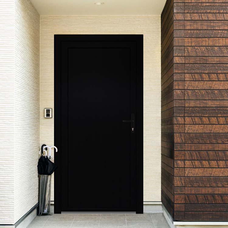 Buitendeur met vlak paneel PVC zwart/wit R 980x2180mm