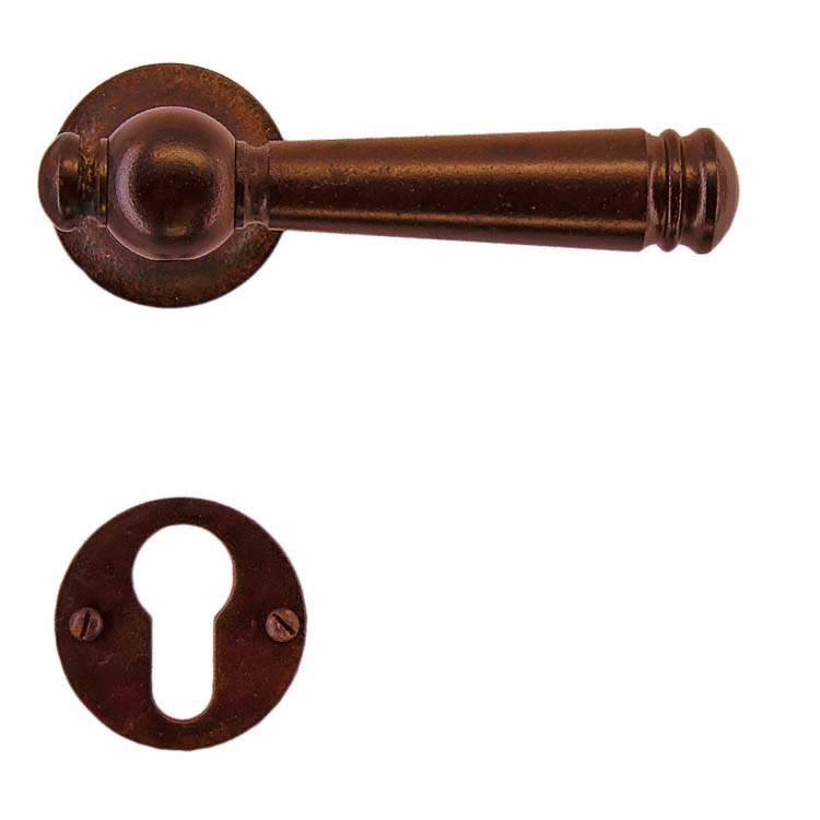 Poignée de porte pro calabria rouille rosace cylindre