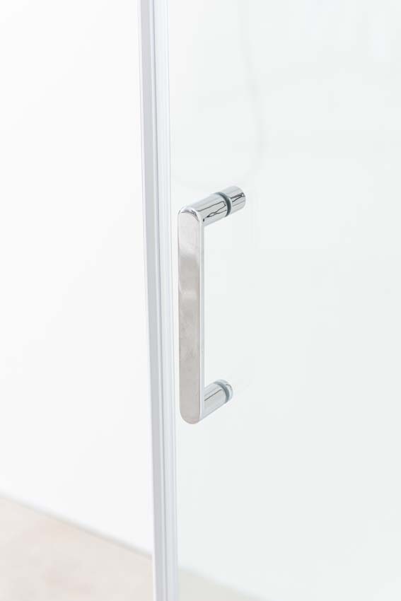 Douche en coin Alexia avec paroi fixe et porte pivotante chromé 90x90x190cm