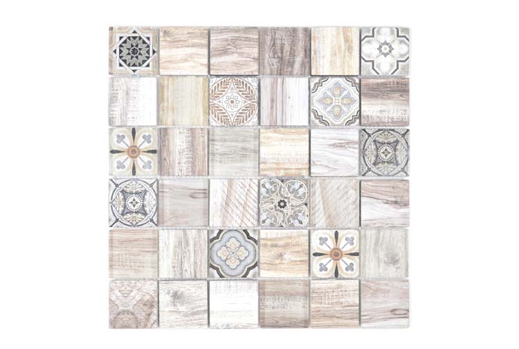 Mosaïque Crystal Mix beige brillant 30x30cm