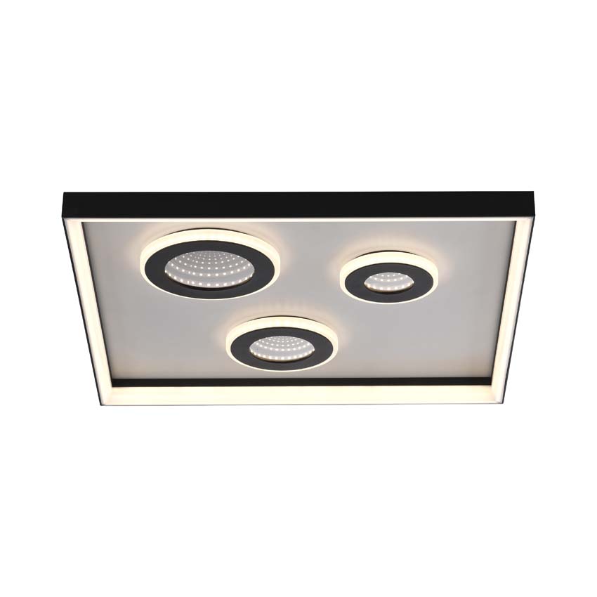 Plafonnier - noir - 45x45cm - dimmable - 32W - 2700-5000K - avec télécommande