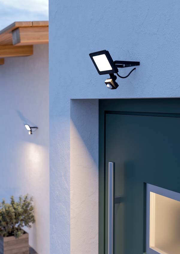 Straler LED - Zwart - 145x100x25mm - LED - 1x30W - 4000K - IP44 - PIR-sensor