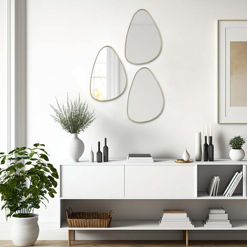 Spiegel Tiemen ellips goud 50x35cm