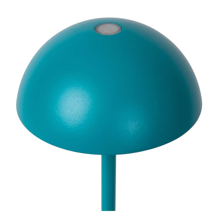Lucide JOY - Oplaadbare Tafellamp Buiten - Accu/Batterij - Ø 12 cm - LED Dimb. - 1x1,5W 3000K - IP54 - Turkoois